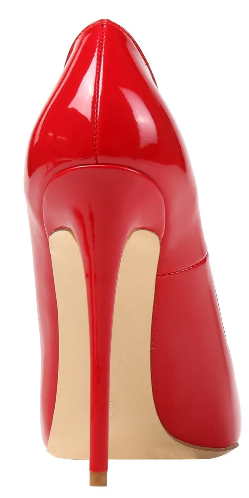 12cm Red Patent Leather Pumps Sexy Stilettos Dress Party High Heels