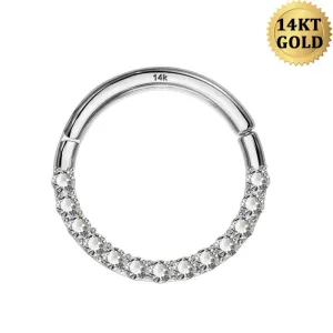 16G Septum Ring 14K White Gold Daith Jewelry