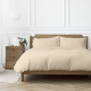 200 Thread Count 100% Cotton Percale Duvet Cover Set - Stone