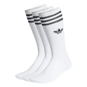 adidas Original Solid High Crew Socks 3 Pack Unisex | White