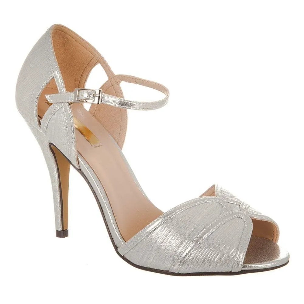 Aiyesha Open Toe Ankle Strap High Stiletto Heel.