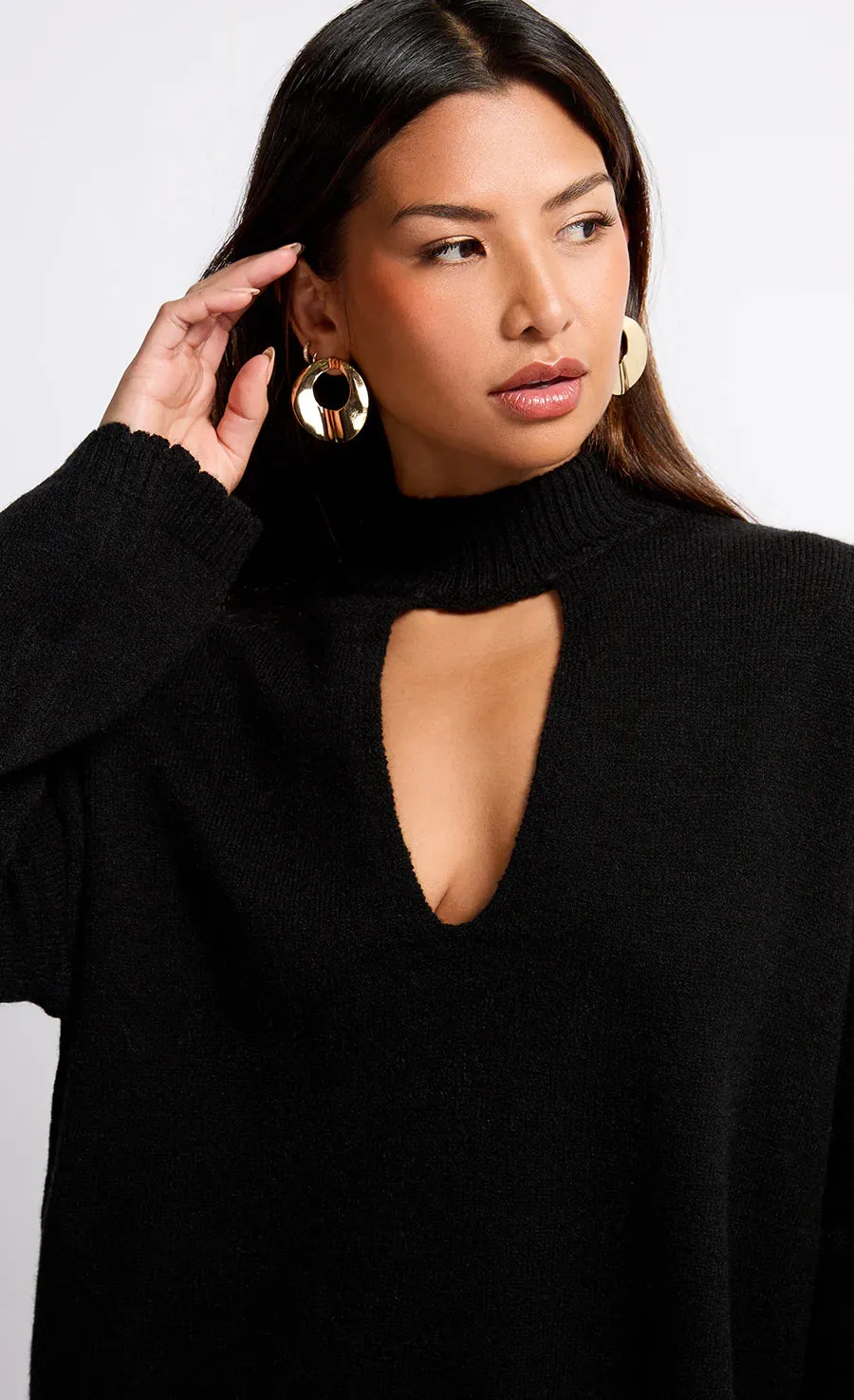 Bianca Key Hole Jumper (Black)