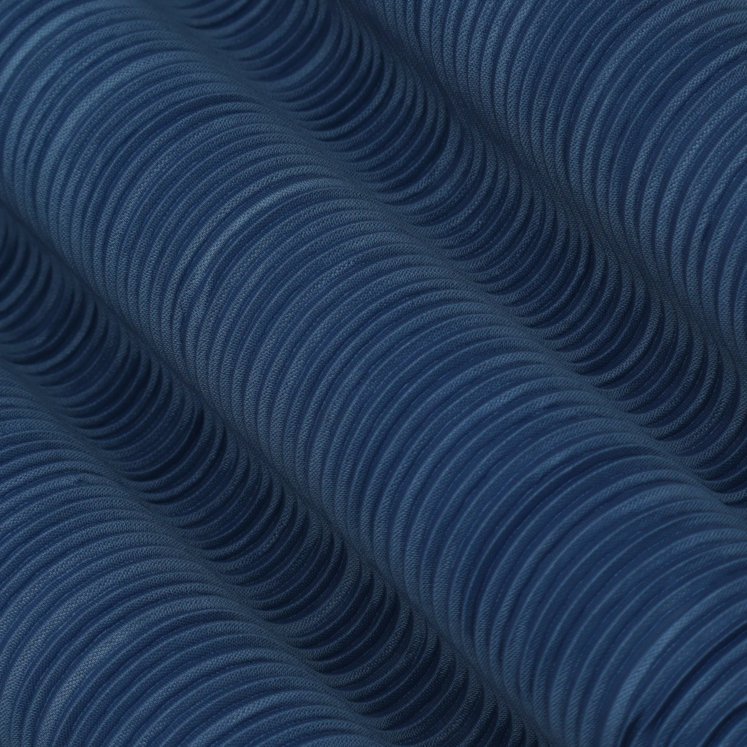 Blue Color Crush Satin Plain Fabric