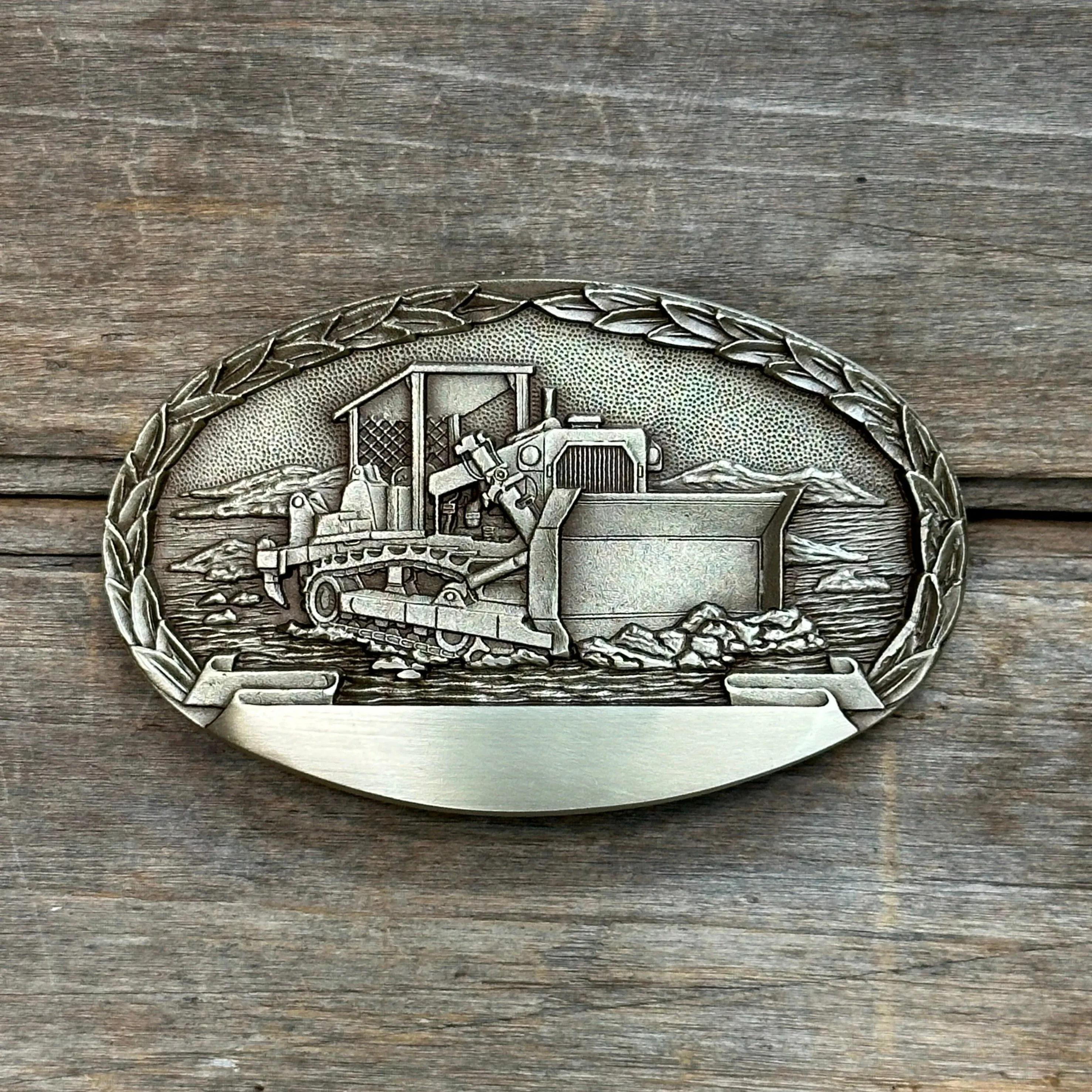 Brass Bulldozer Indiana Metal Craft Belt Buckle