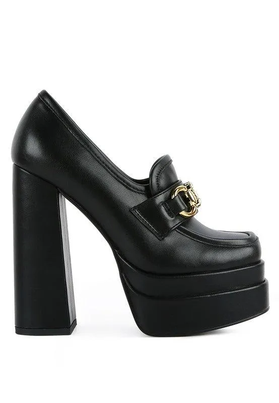 BRATZ Inspired High Block Heeled Jewel Loafers