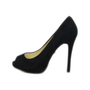 Buffalo London Peep Toe Suede Black Colour For Women