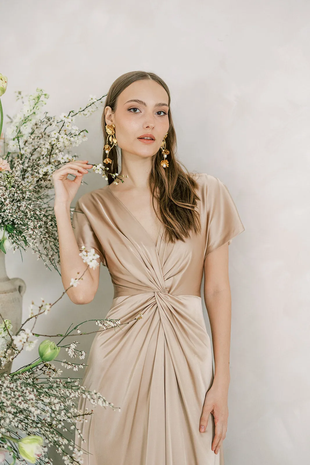 Camilla Bridesmaid Dress In Champagne Satin