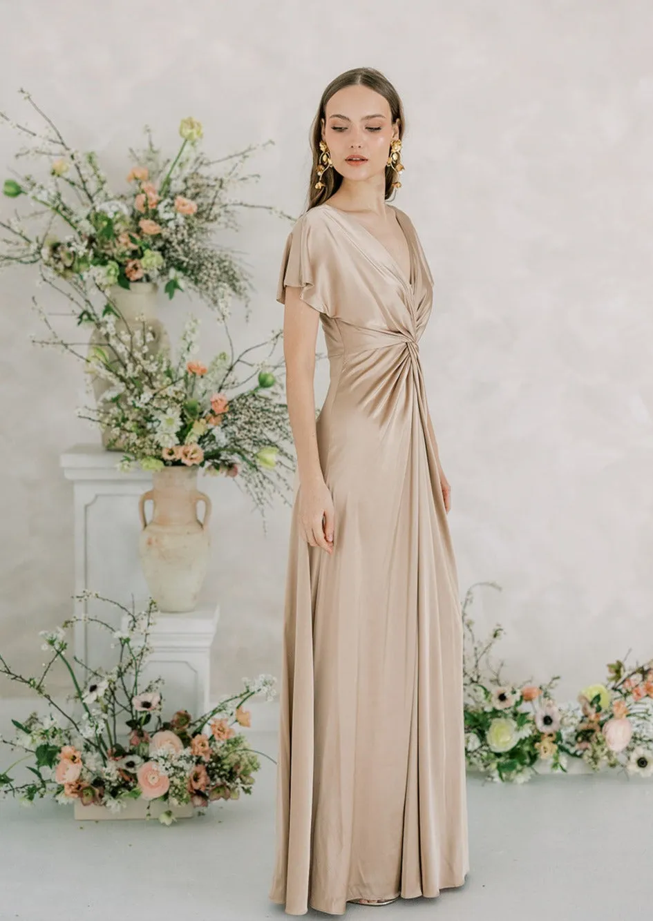 Camilla Bridesmaid Dress In Champagne Satin