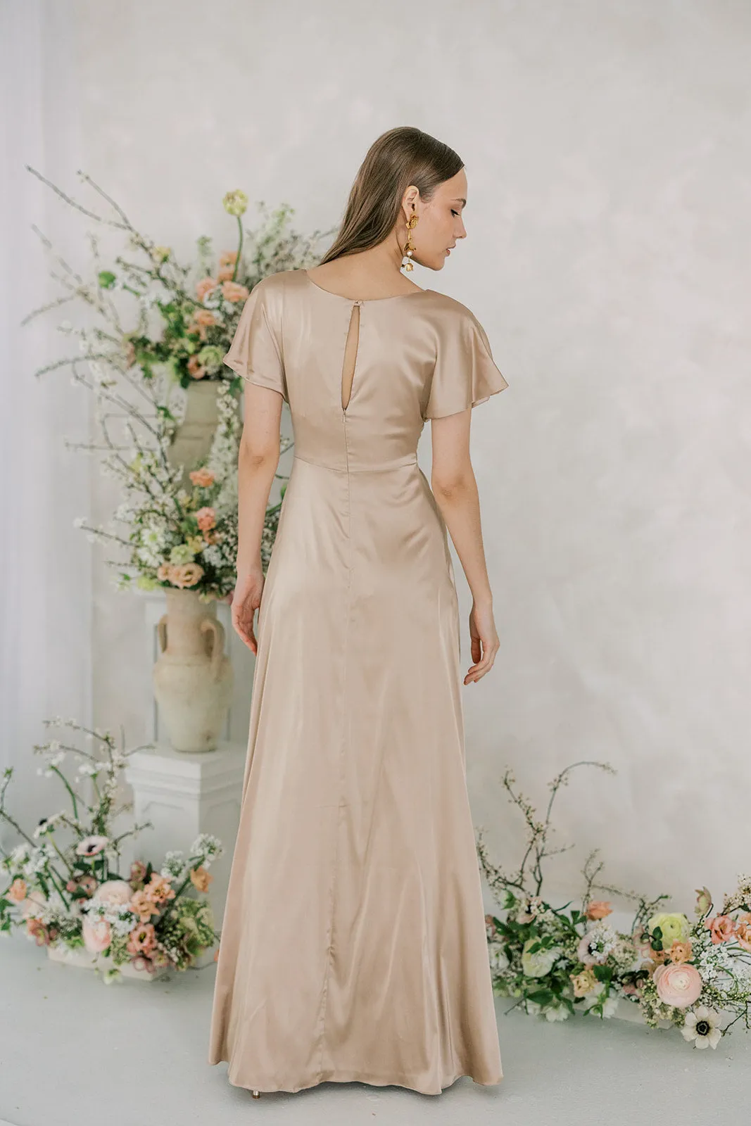 Camilla Bridesmaid Dress In Champagne Satin