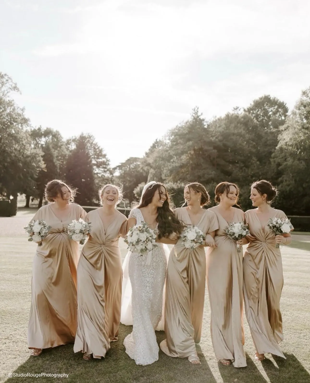 Camilla Bridesmaid Dress In Champagne Satin