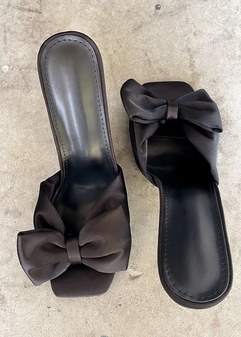 Cayla Bow Satin High Heels