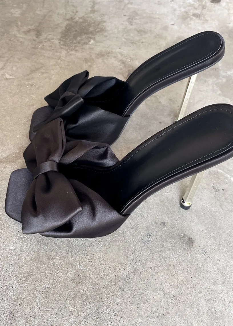 Cayla Bow Satin High Heels