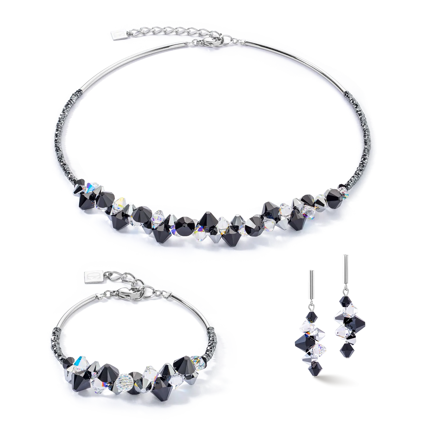 Dancing Crystals Update necklace silver-black