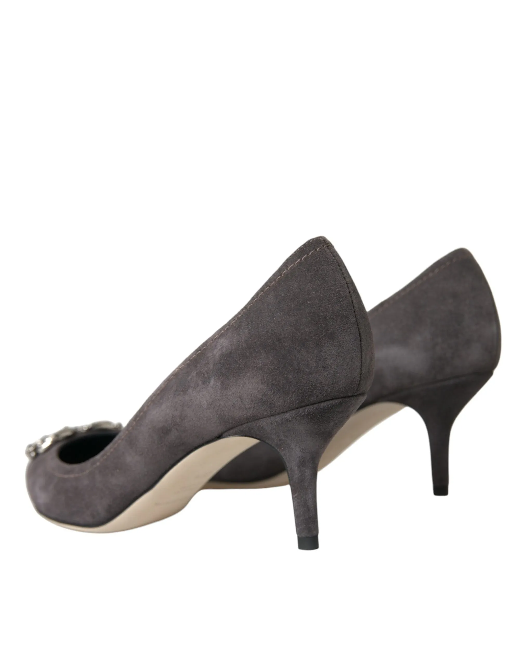 Dolce & Gabbana Gray Amore Suede Bellucci Heels Pumps Shoes