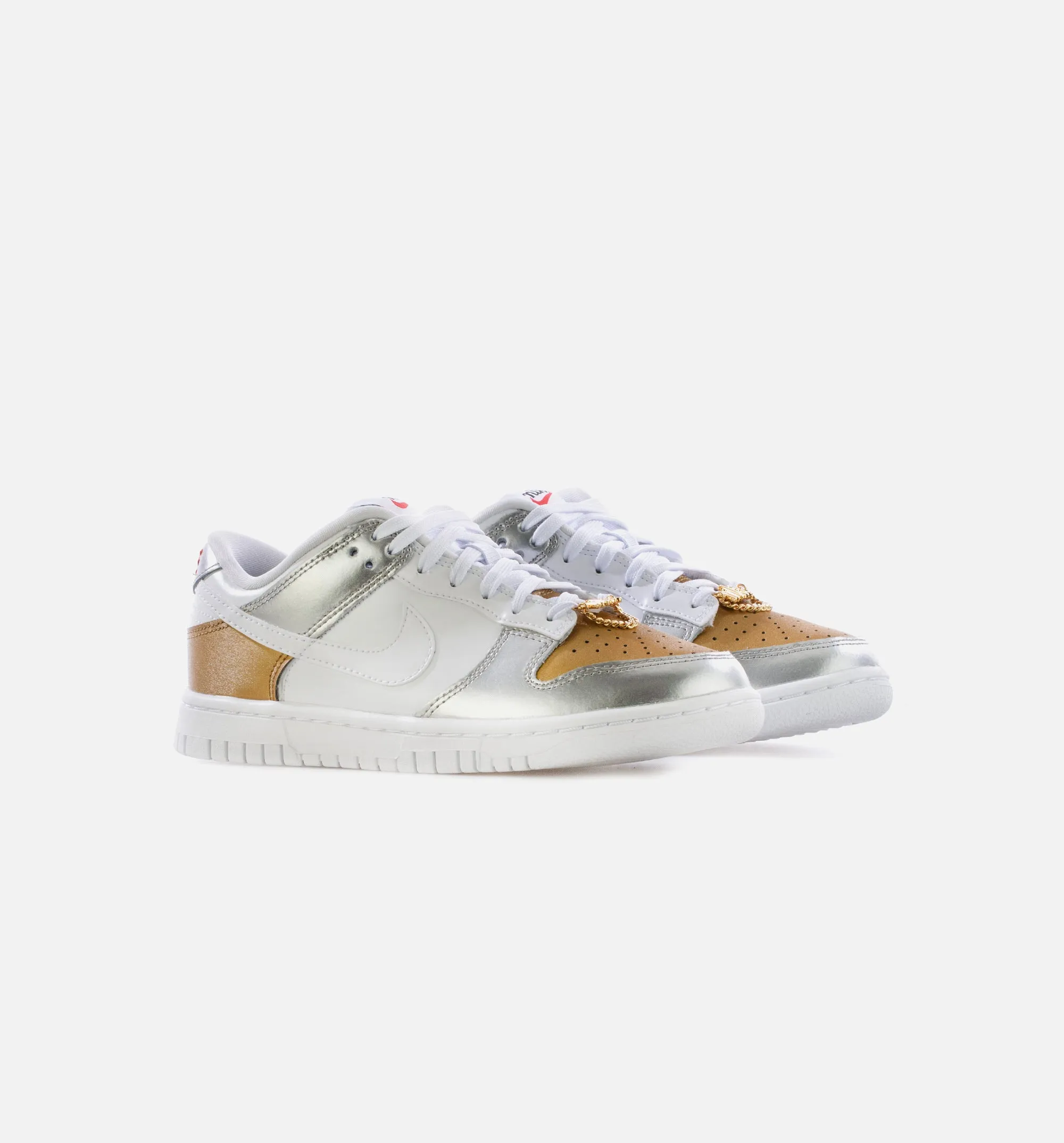 Dunk Low Metallic Womens Lifestyle Shoe - Gold/White/Silver