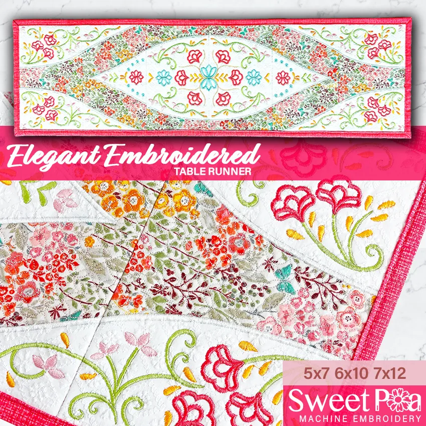 Elegant Embroidered Table Runner