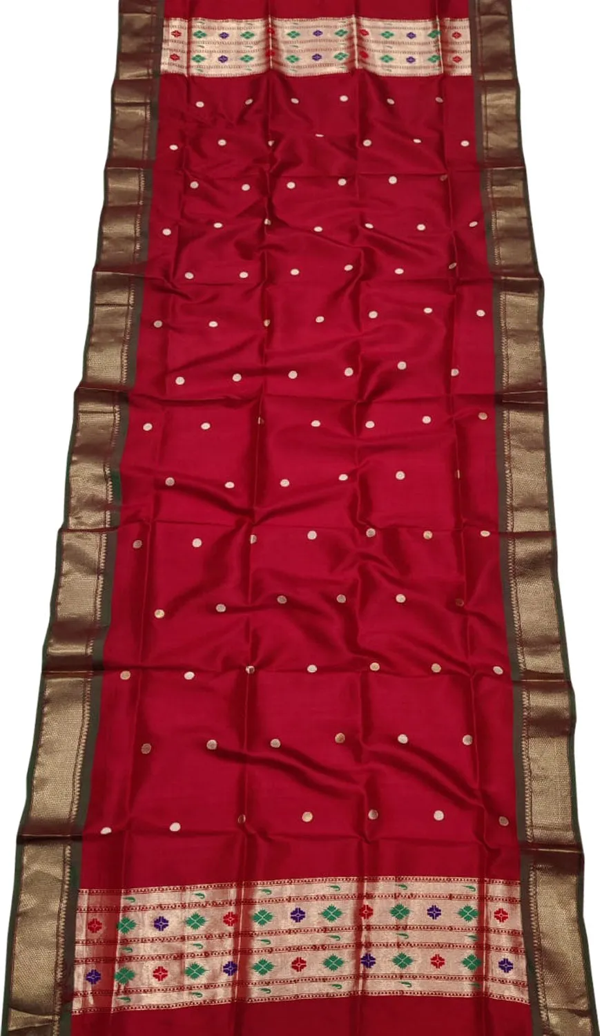 Elegant Red Paithani Silk Dupatta: A Timeless Accessory