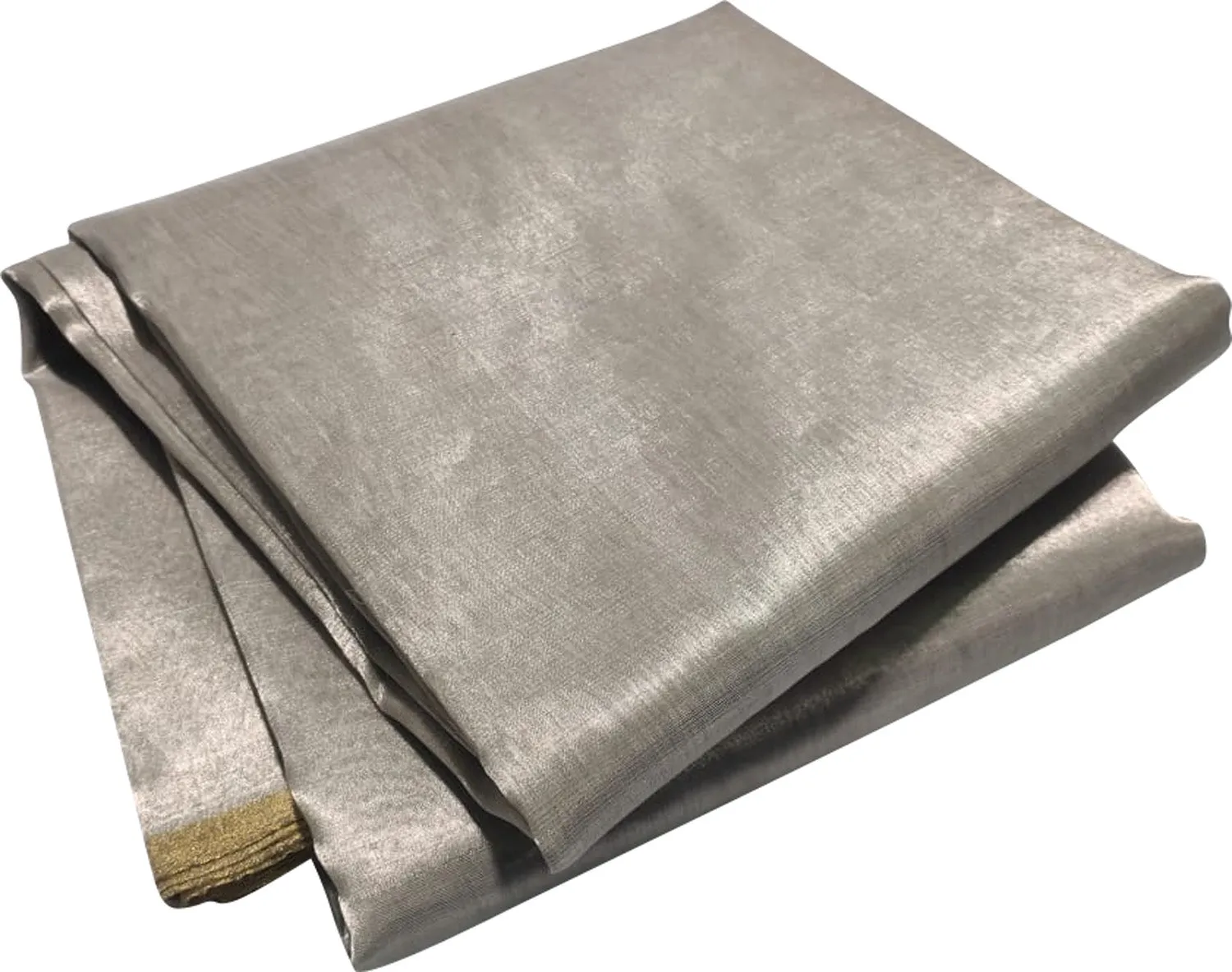 Elegant Silver Chanderi Handloom Pure Tissue Saree