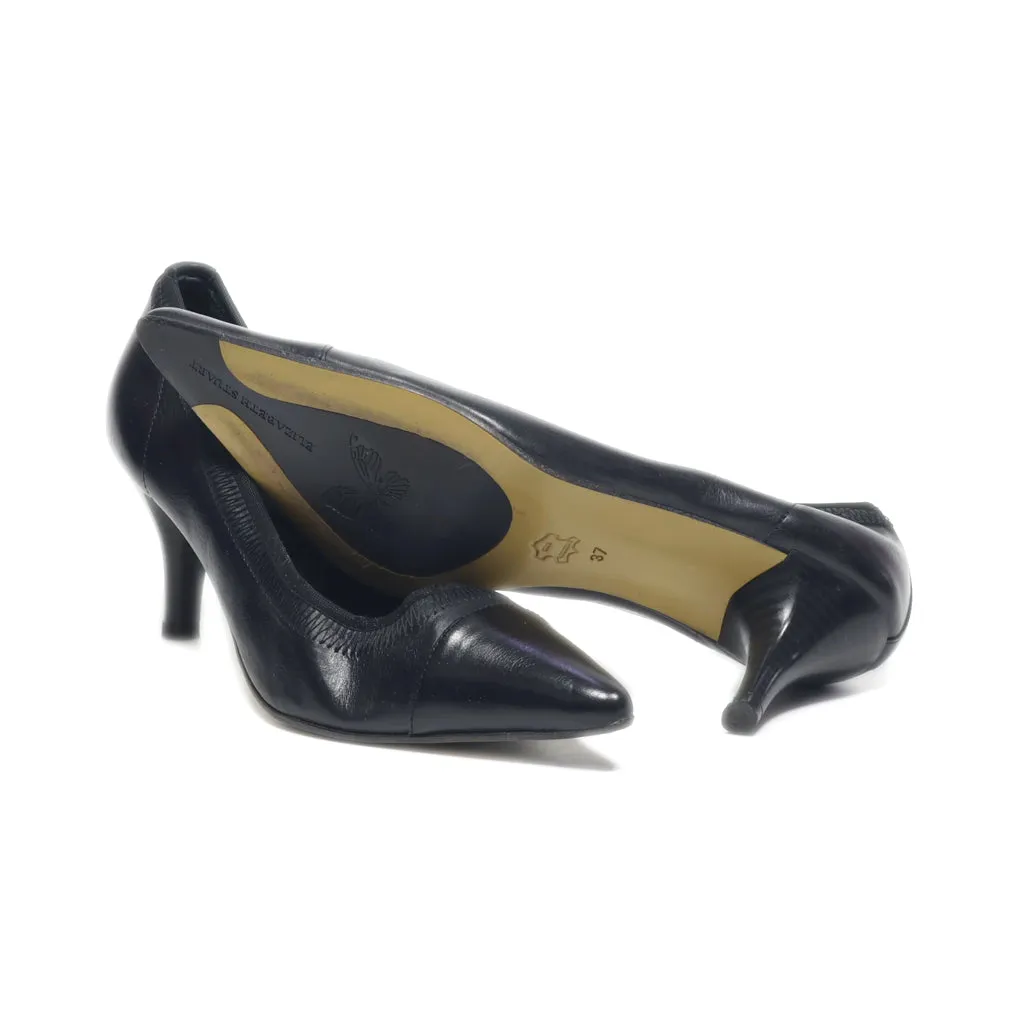 Elizabeth Stuart Kitten Heels Leather Black Colour For Women