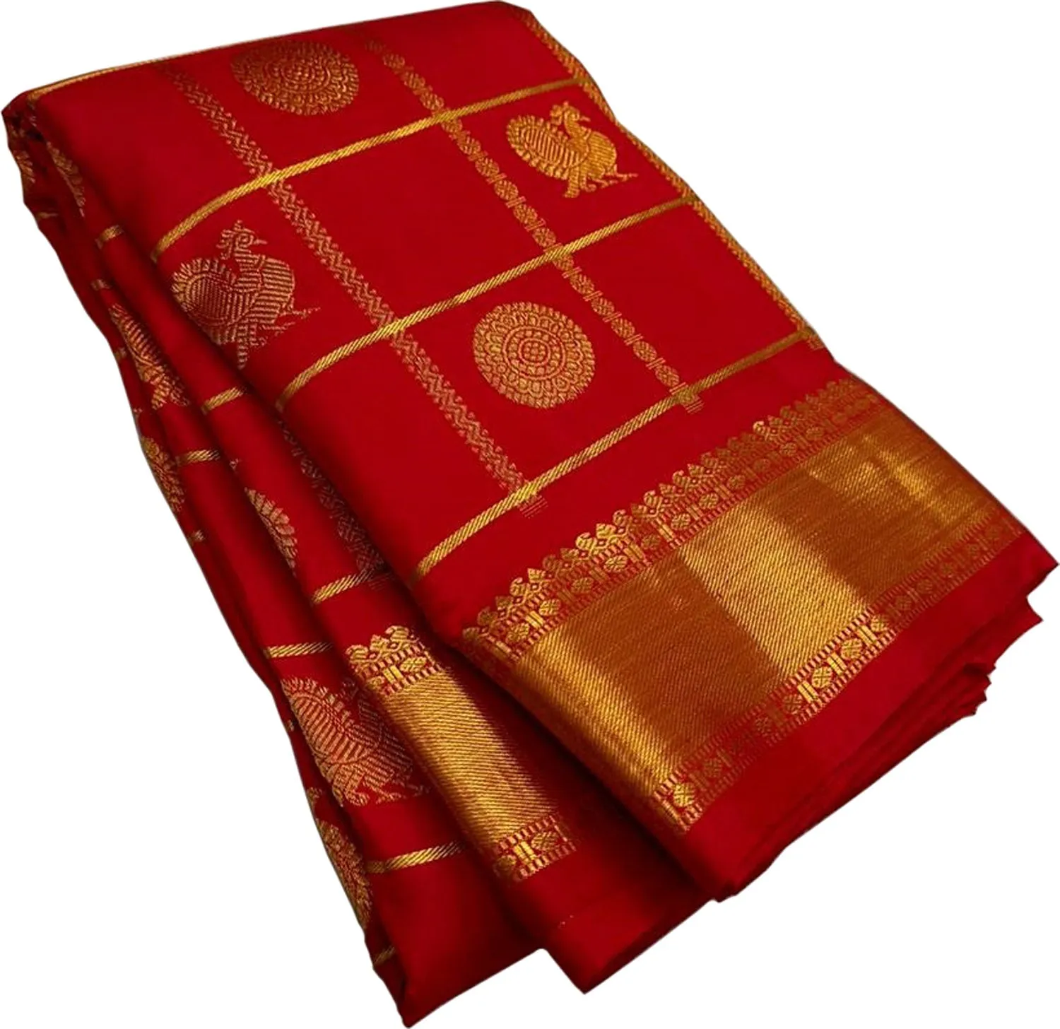 Exquisite Red Kanjeevaram Handloom Pure Silk Saree: Timeless Elegance