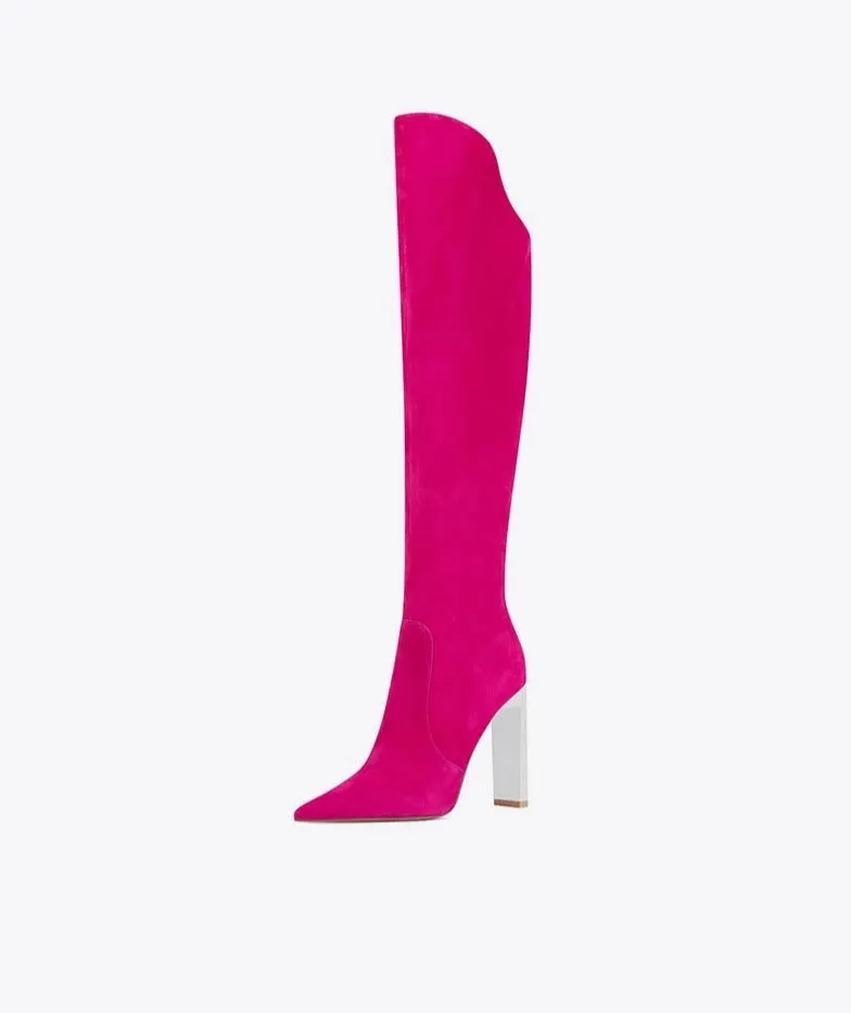 Fab-fei fuchsia autumn/winter knee-length high heel boots - Gachi