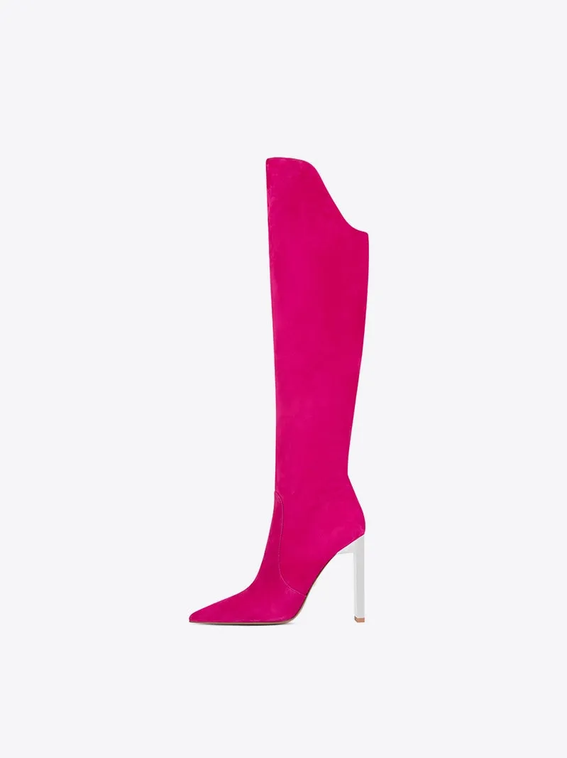 Fab-fei fuchsia autumn/winter knee-length high heel boots - Gachi