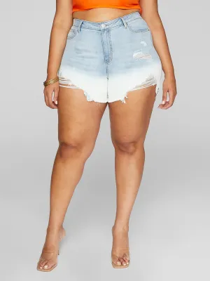 Fashion To Figure - Mid Rise Dip Dye Cutoff Shorts