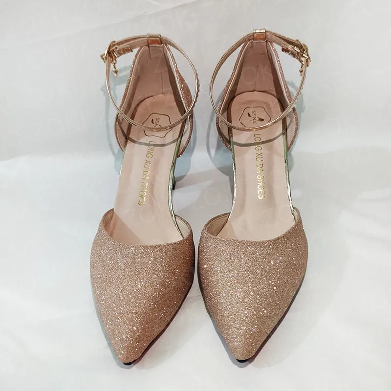 Funki Buys | Shoes | Women's Sparkly Gold Silver Bridal Heels