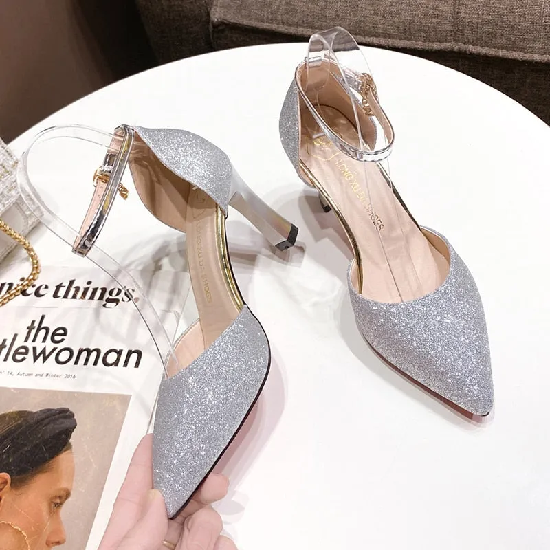 Funki Buys | Shoes | Women's Sparkly Gold Silver Bridal Heels