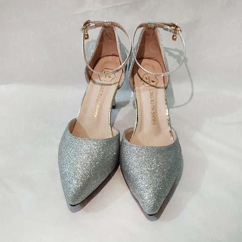 Funki Buys | Shoes | Women's Sparkly Gold Silver Bridal Heels