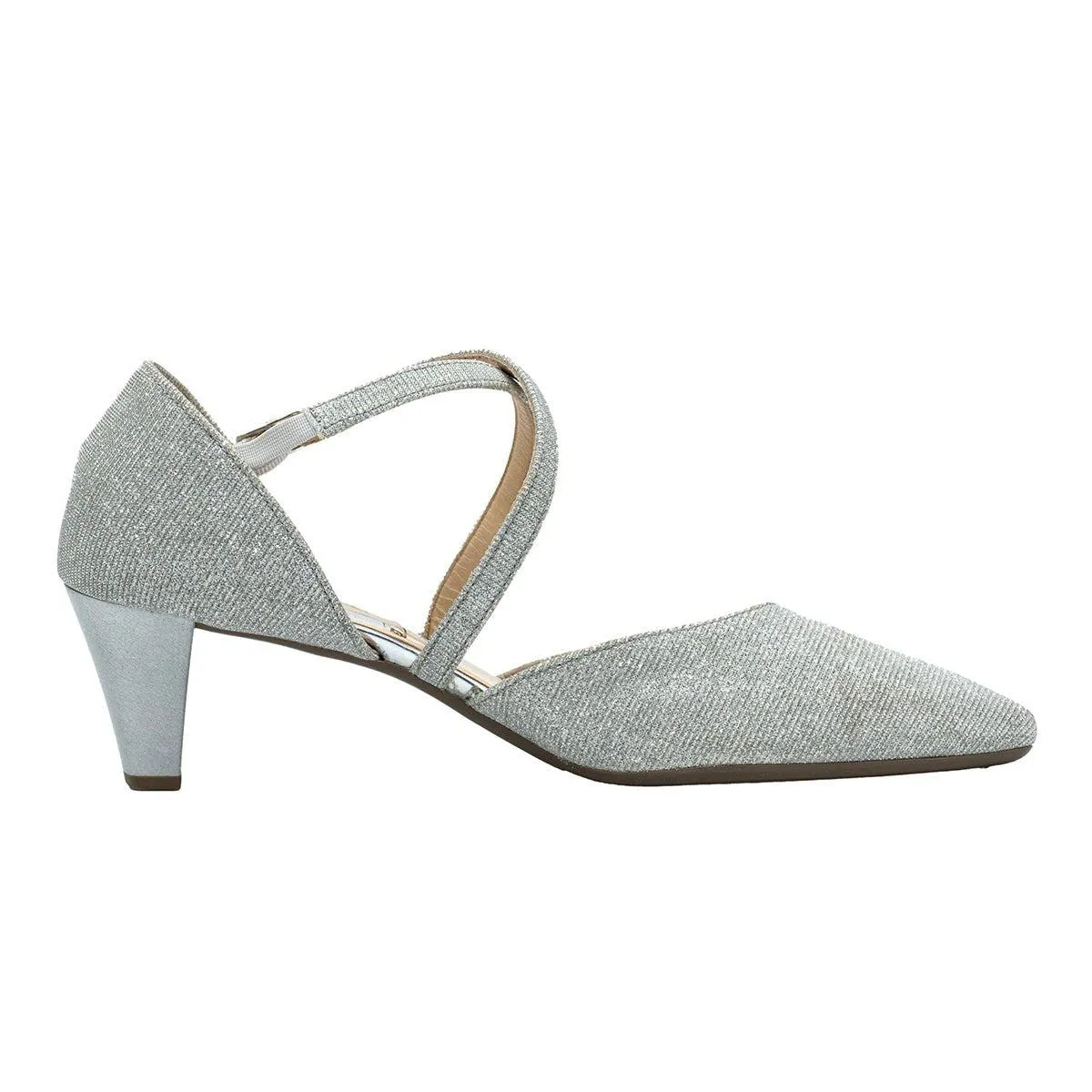 Gabor Callow High-Heel Shoes Fabric Silver Colour For Women