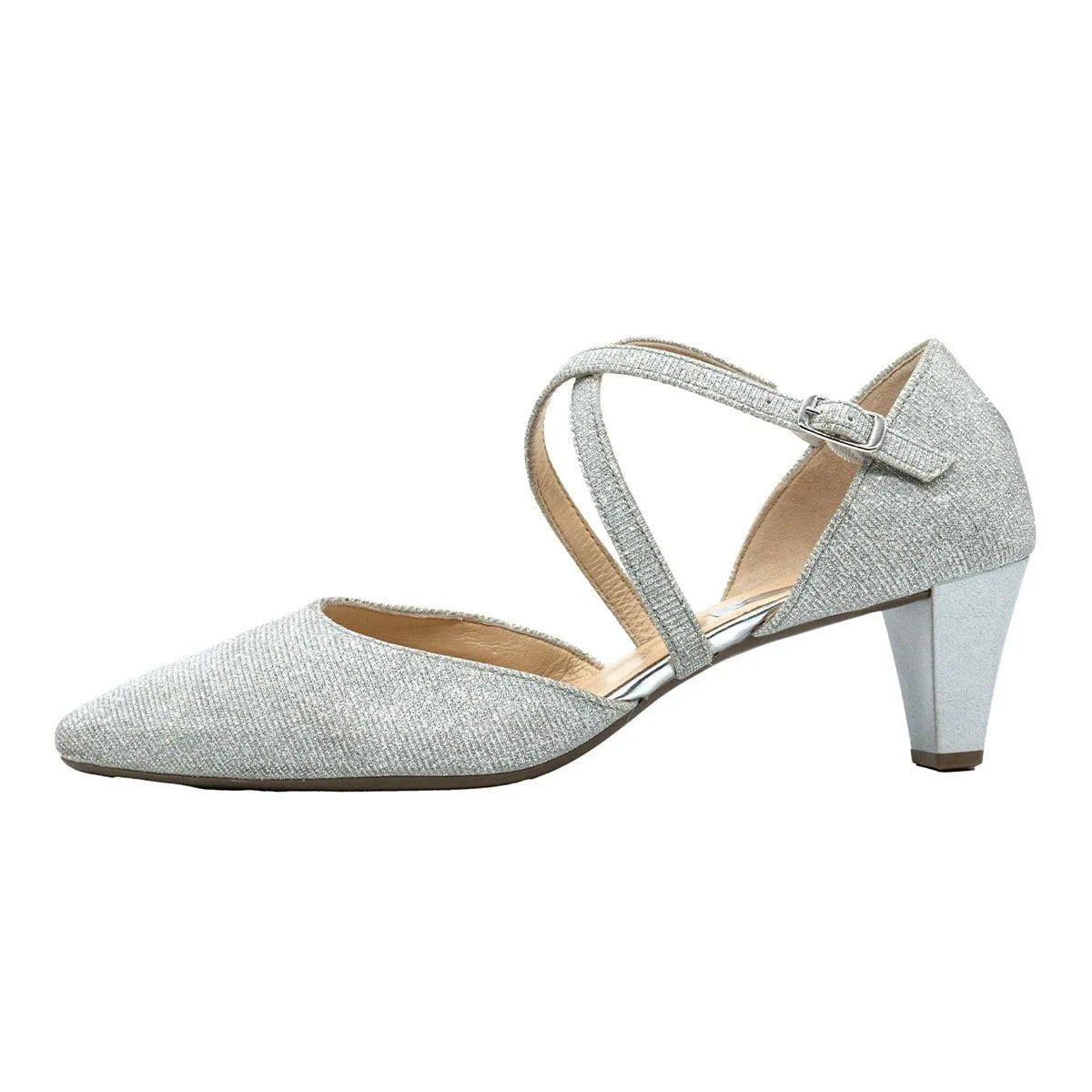 Gabor Callow High-Heel Shoes Fabric Silver Colour For Women