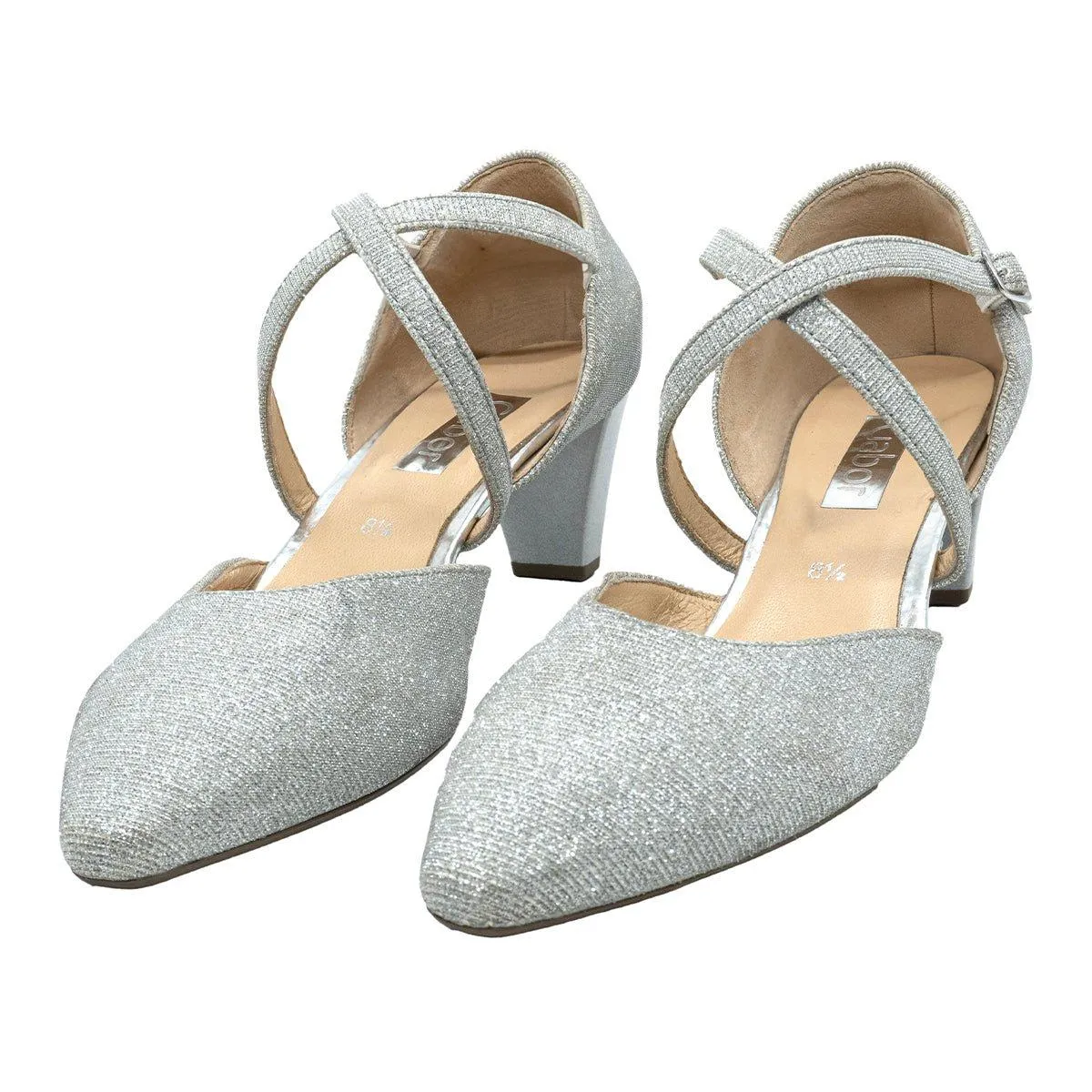 Gabor Callow High-Heel Shoes Fabric Silver Colour For Women