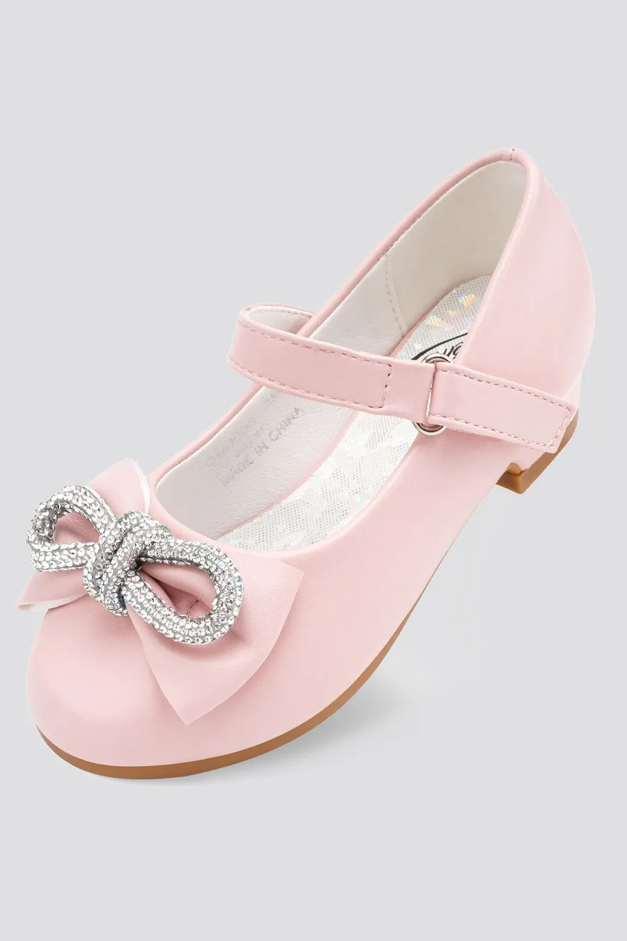 Girls Closed Toe Mary Jane Shoes | Ankle Strap Heels with Bow