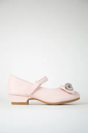 Girls Closed Toe Mary Jane Shoes | Ankle Strap Heels with Bow