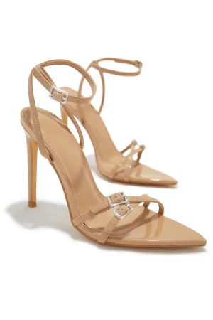 Glamorous Party Embellished High Heels - Nude