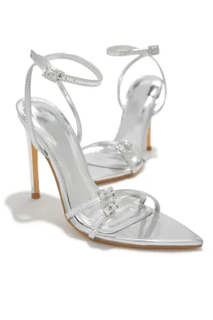 Glamorous Party Embellished High Heels - Silver