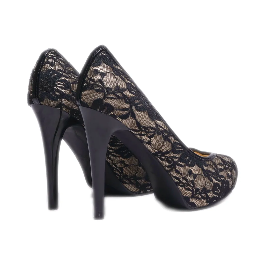 Guess Peep Toe Fabric Black Colour For Women