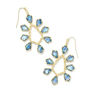 Kendra Scott | Camry Gold Open Frame Drop Earrings in Indigo Watercolor Illusion