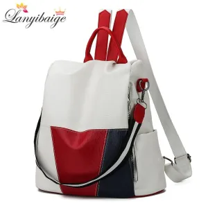 LANYIBAIGE High Quality Split Leather Large Capacity Backpack