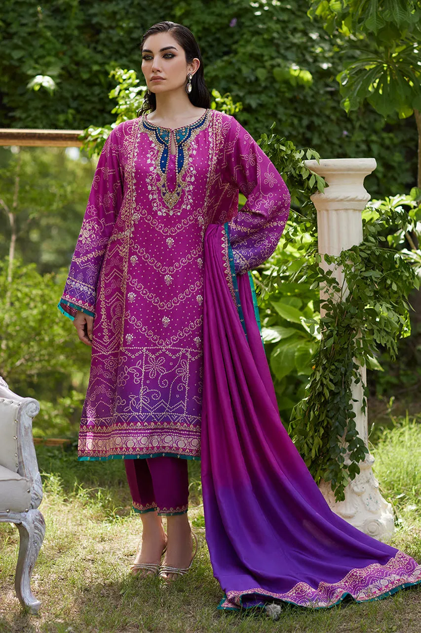 Mayna festive'24 - Tazeen Magenta Ombre Shirt And Dupatta