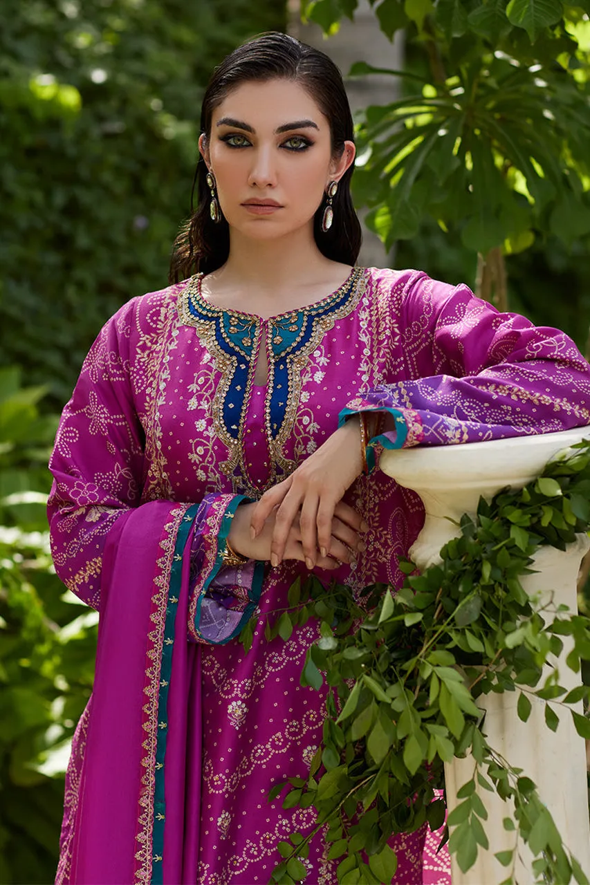 Mayna festive'24 - Tazeen Magenta Ombre Shirt And Dupatta