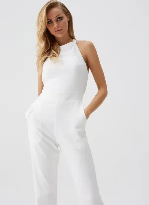 Meghan White High Neck Jumpsuit