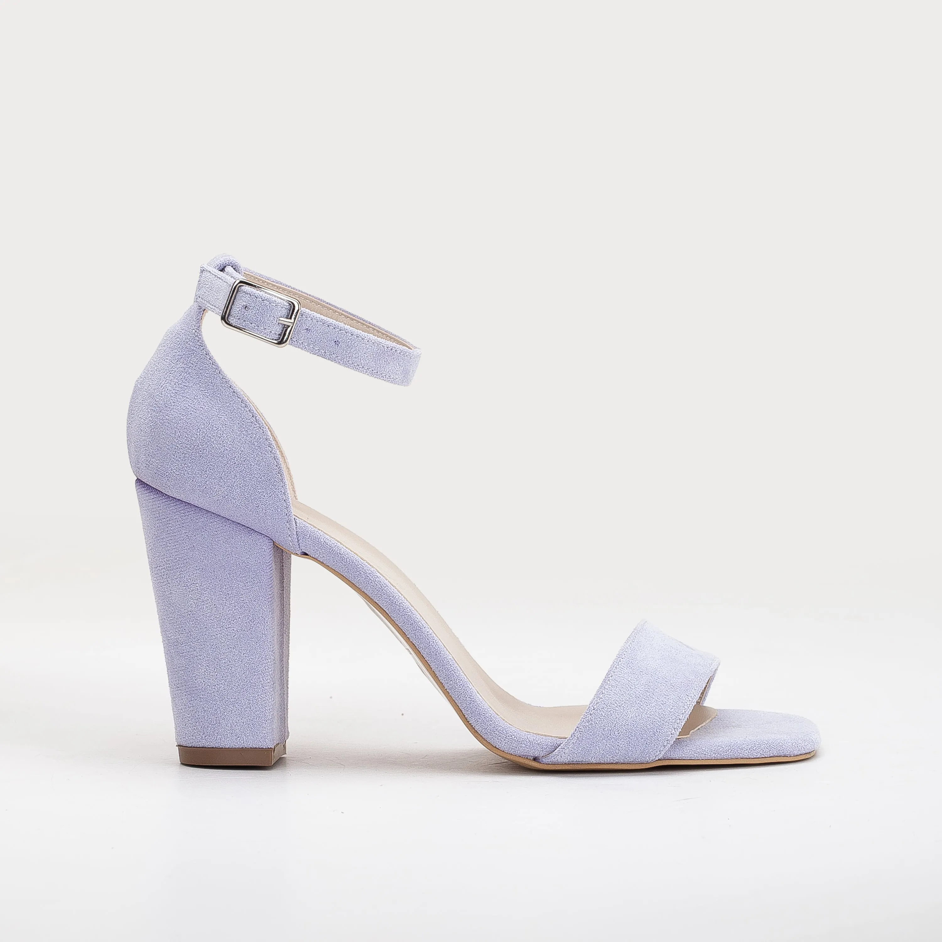 Melissa - Lilac Suede Sandals with Pearls