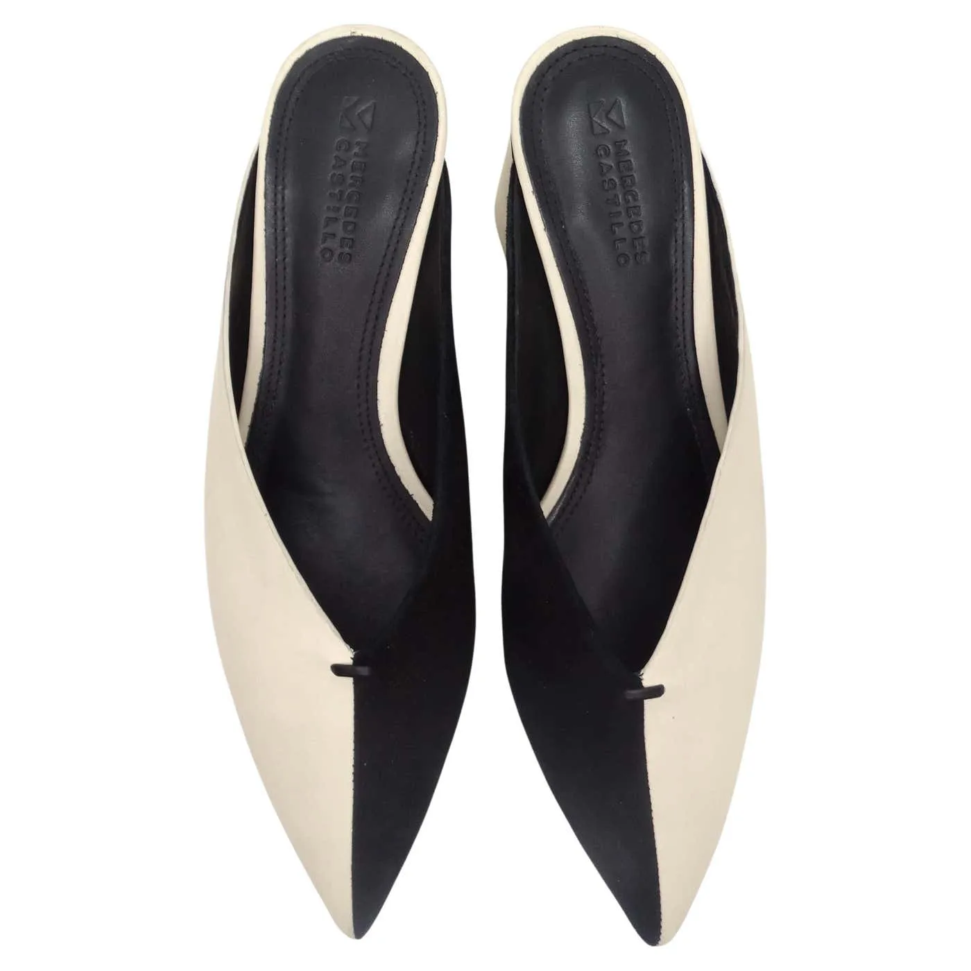 Mercedes Castillo Black/Ivory Color Block Mules