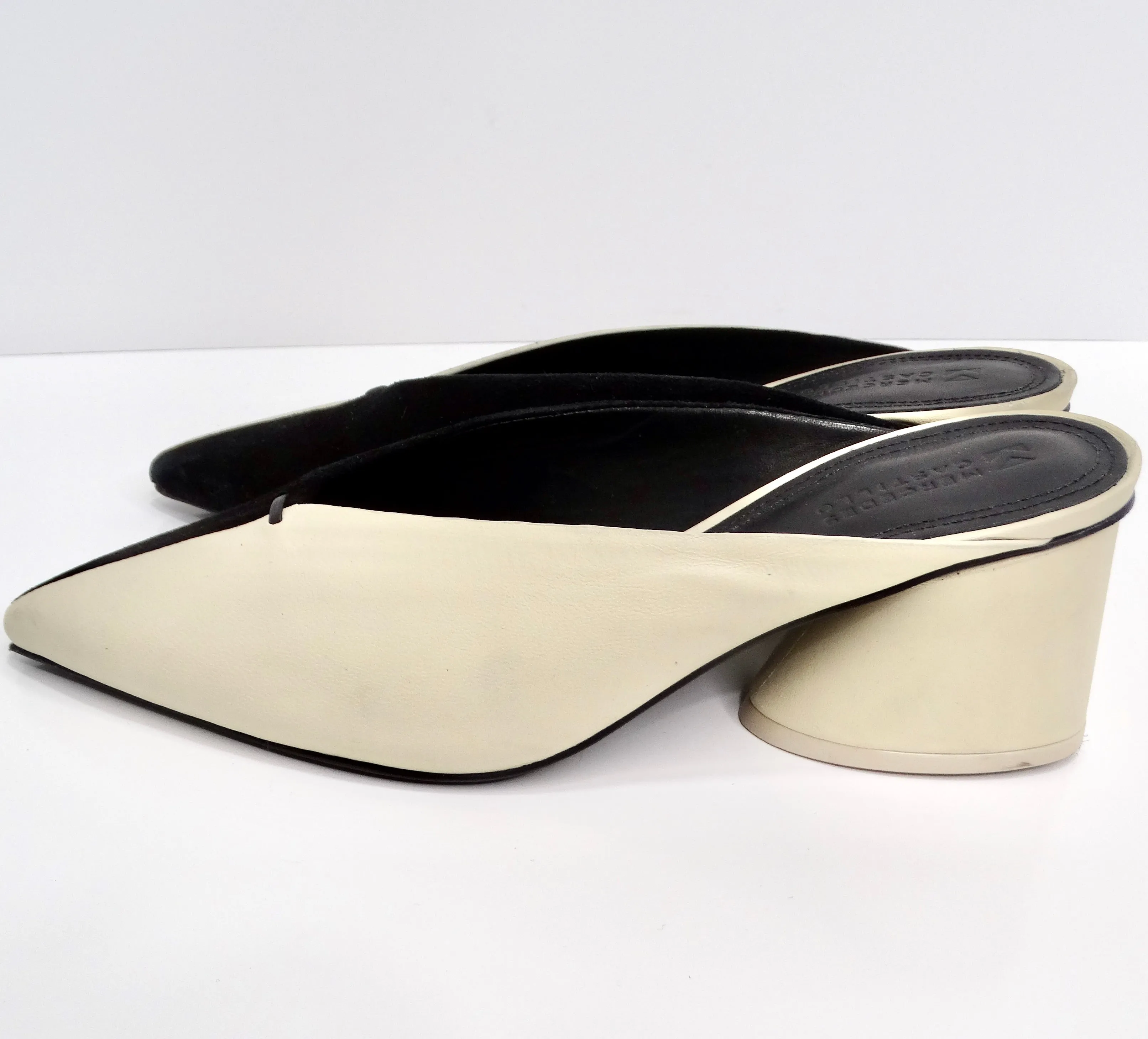 Mercedes Castillo Black/Ivory Color Block Mules