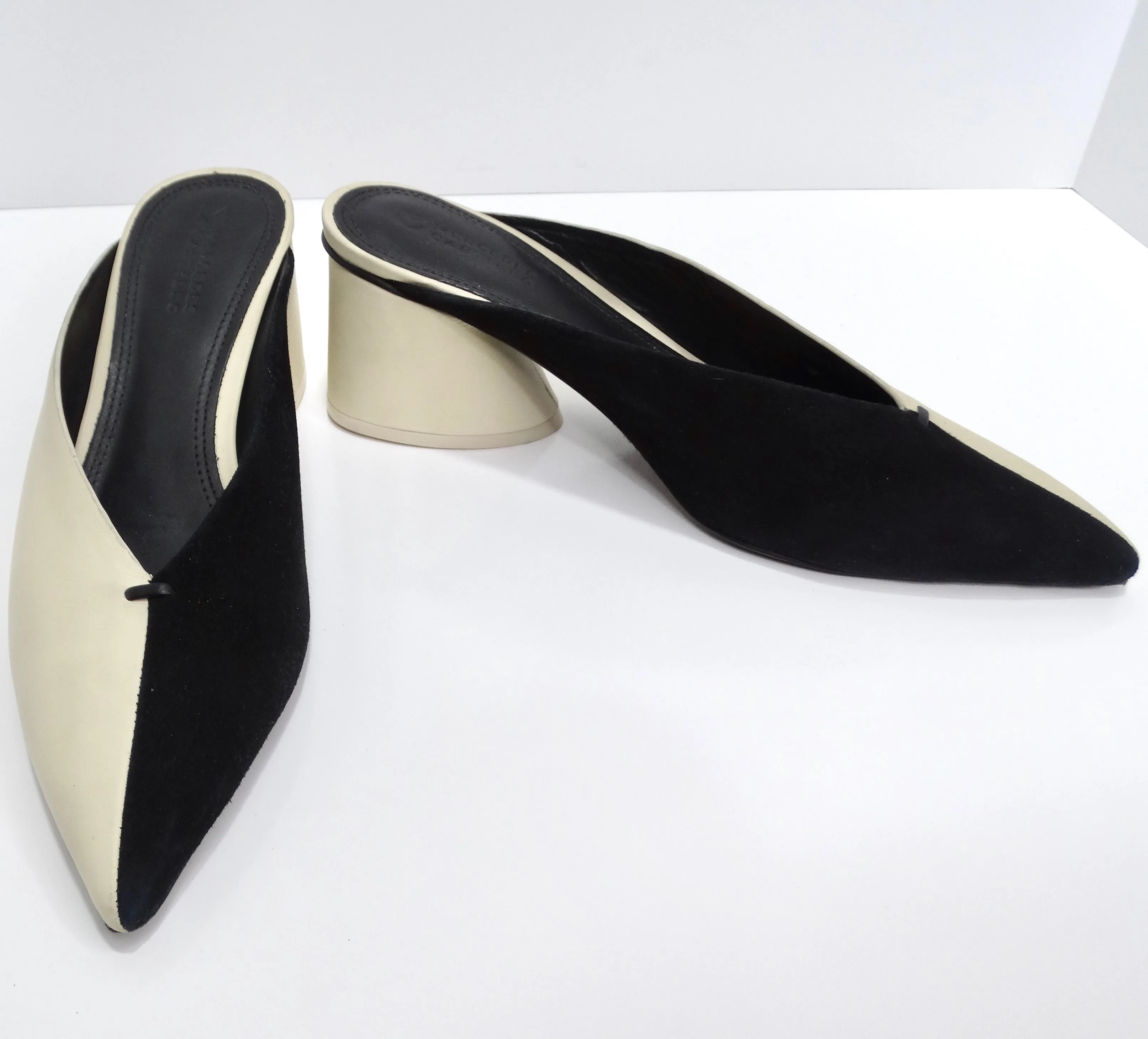 Mercedes Castillo Black/Ivory Color Block Mules