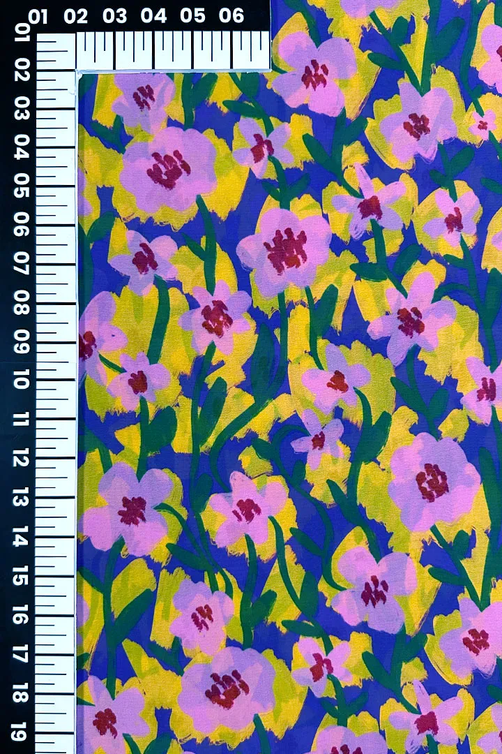 Multicolor Floral Printed Eco Georgette Fabric