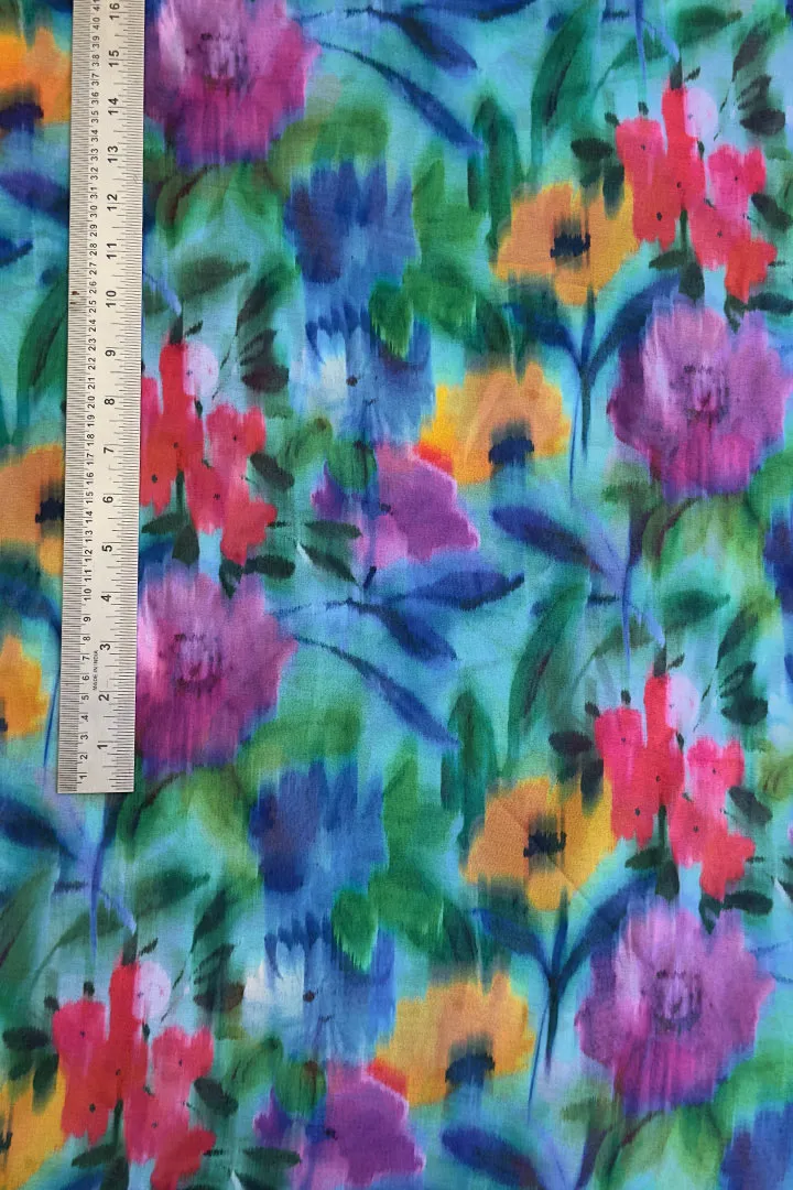 Multicolor Floral Printed Georgette Fabric