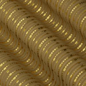 Mustard Yellow Color Crush Satin Foil Fabric